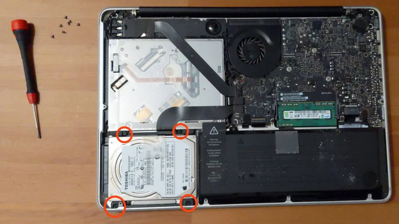 Macbook Pro remove hard drive