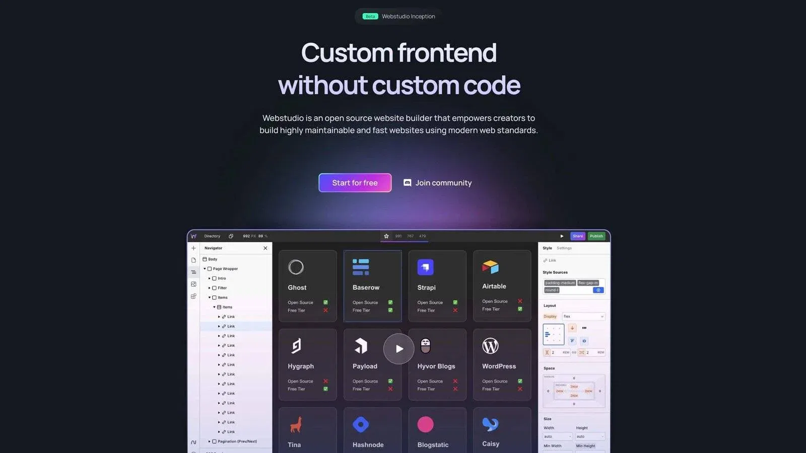 webstudio website builder
