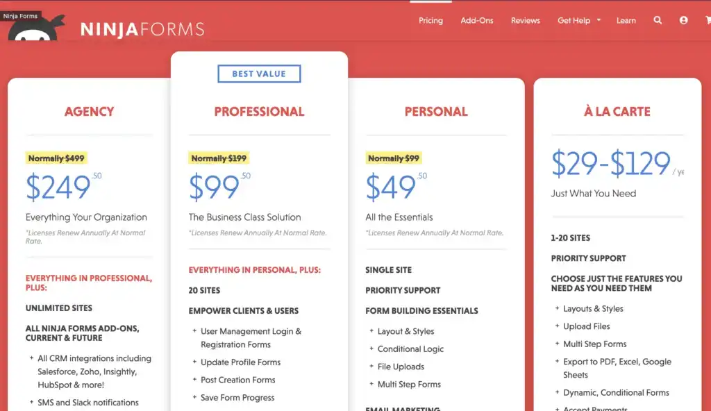 The best Black Friday deals for Wordpress, Elementor and many more plugins! 8 black friday deal ninja forms