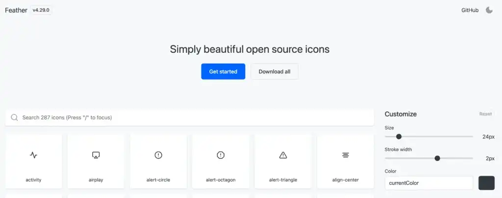 Kostenlose Icons – feathericons