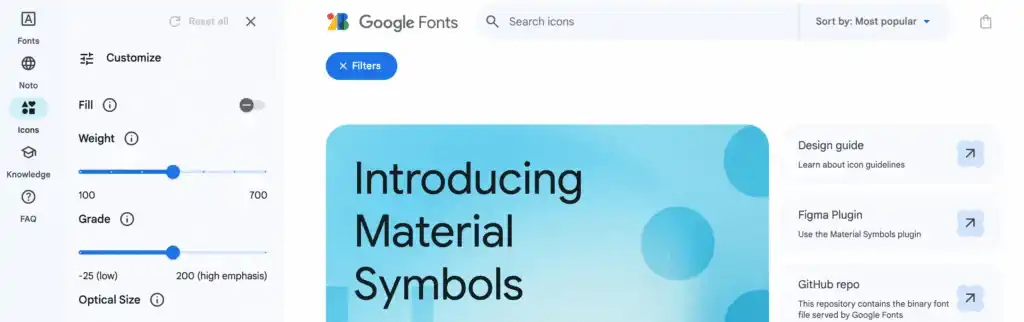 Google Fonts Icons